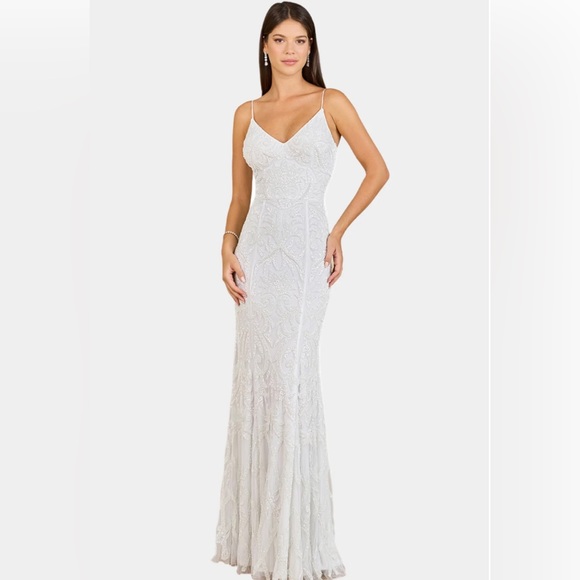 Lord & Taylor Dresses & Skirts - Lord & Taylor White Beaded Spaghetti-Strap Wedding Gown